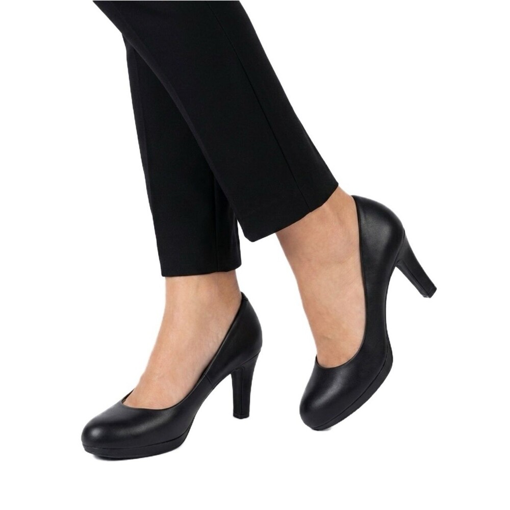 Clarks Women's Black Adriel Viola Leather Heels
